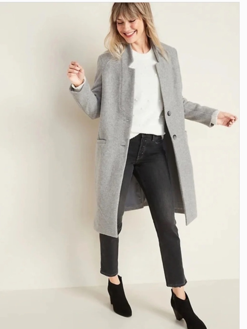 Old Navy Long Wool-Blend Coat